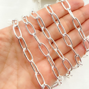 925 Sterling Silver Oval Cable Link Chain.